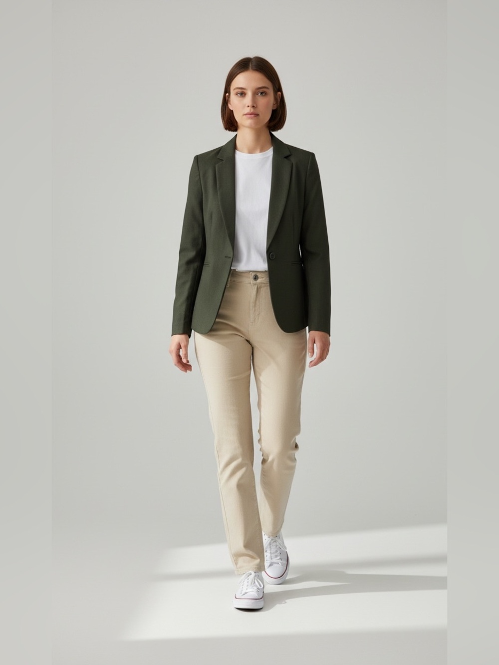 H&M 90s Minimalist CBK Dark Green Micro Pinstripe Blazer Jacket New NWT M
